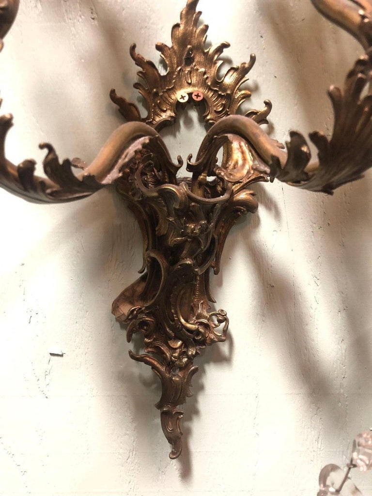Italian Baroque Candelabra Style Wall Sconce, Pair - 8