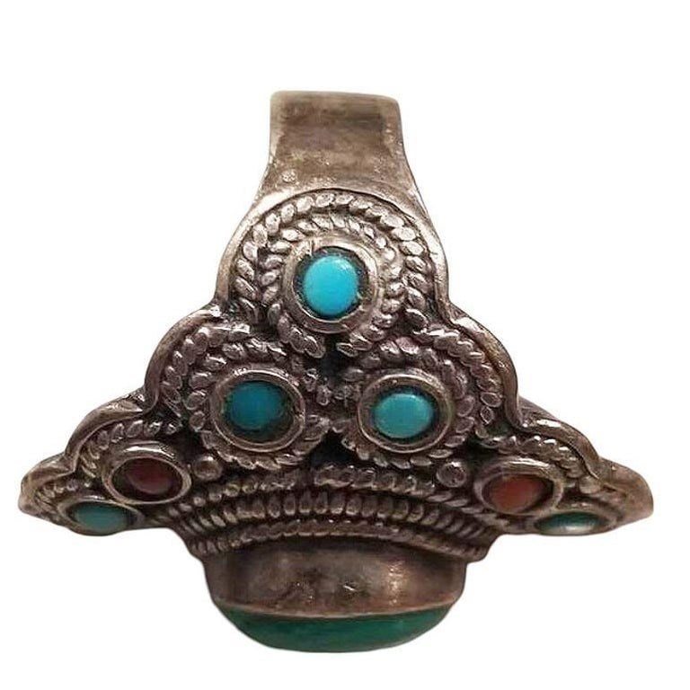 Silver and Malachite Gemstone Ring Size 9.5 - 4