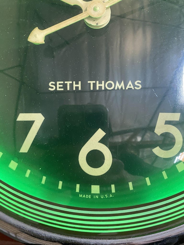 Chrome Art Deco "Chrono Lite-12" Commercial Neon Wall Clock by Seth Thomas, Cir - 5