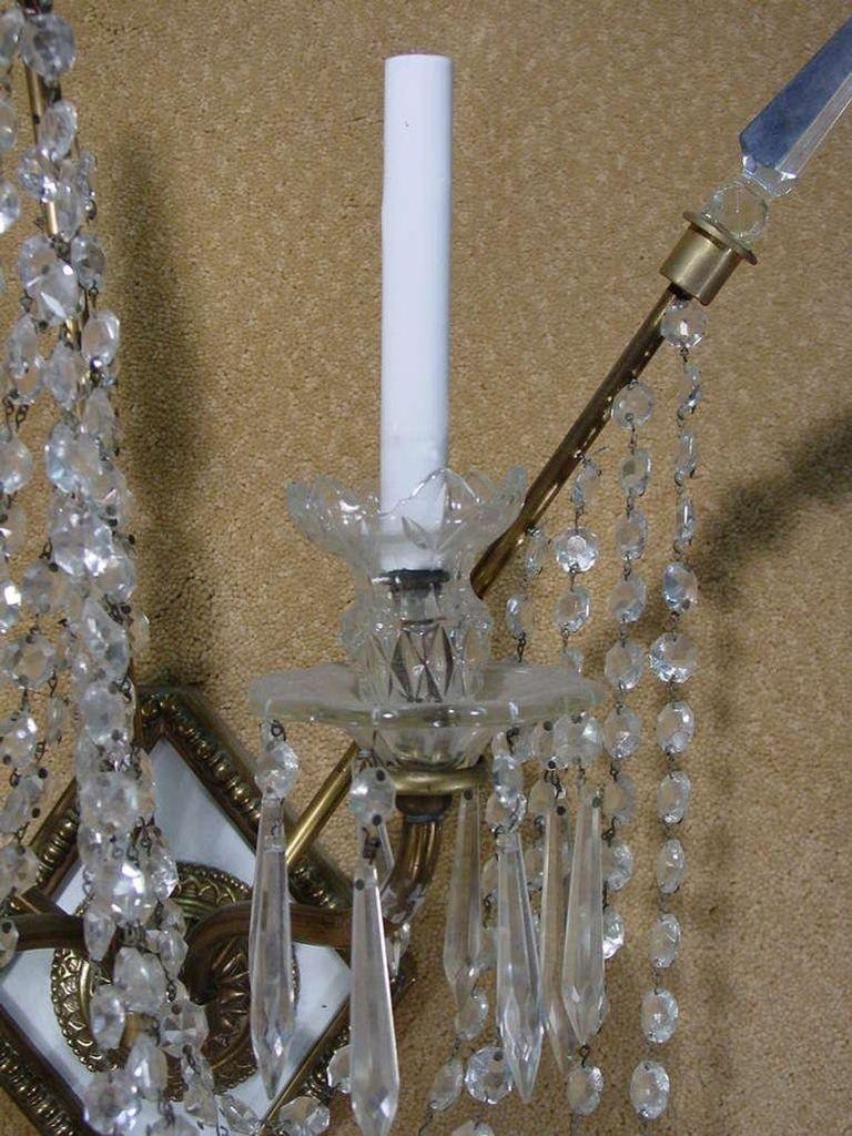 Set of Four Bronze and Bead Crystal Presidential Wall Sconce - 6