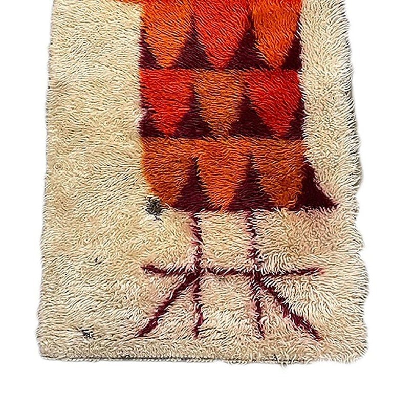 Mid-century 3' Foot Hand-Hooked Bird Tapestry Rug Wall Hanging - 6