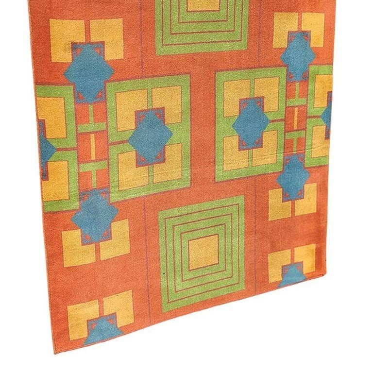 Original 6' 4" X 11' 3" Art Deco Revival Area Rug From the Arizona Biltmore - 5