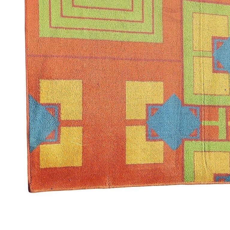 Original 6' 4" X 11' 3" Art Deco Revival Area Rug From the Arizona Biltmore - 6