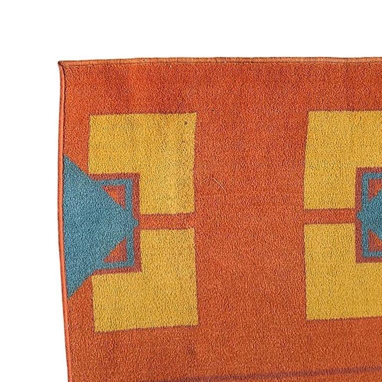 Original 6' 4" X 11' 3" Art Deco Revival Area Rug From the Arizona Biltmore - 7