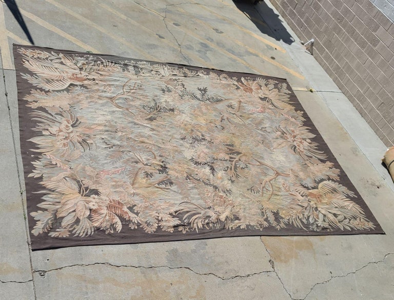 14' Foot Trans Atlantic Wool Tropical Palm Theme Area Rug - 3