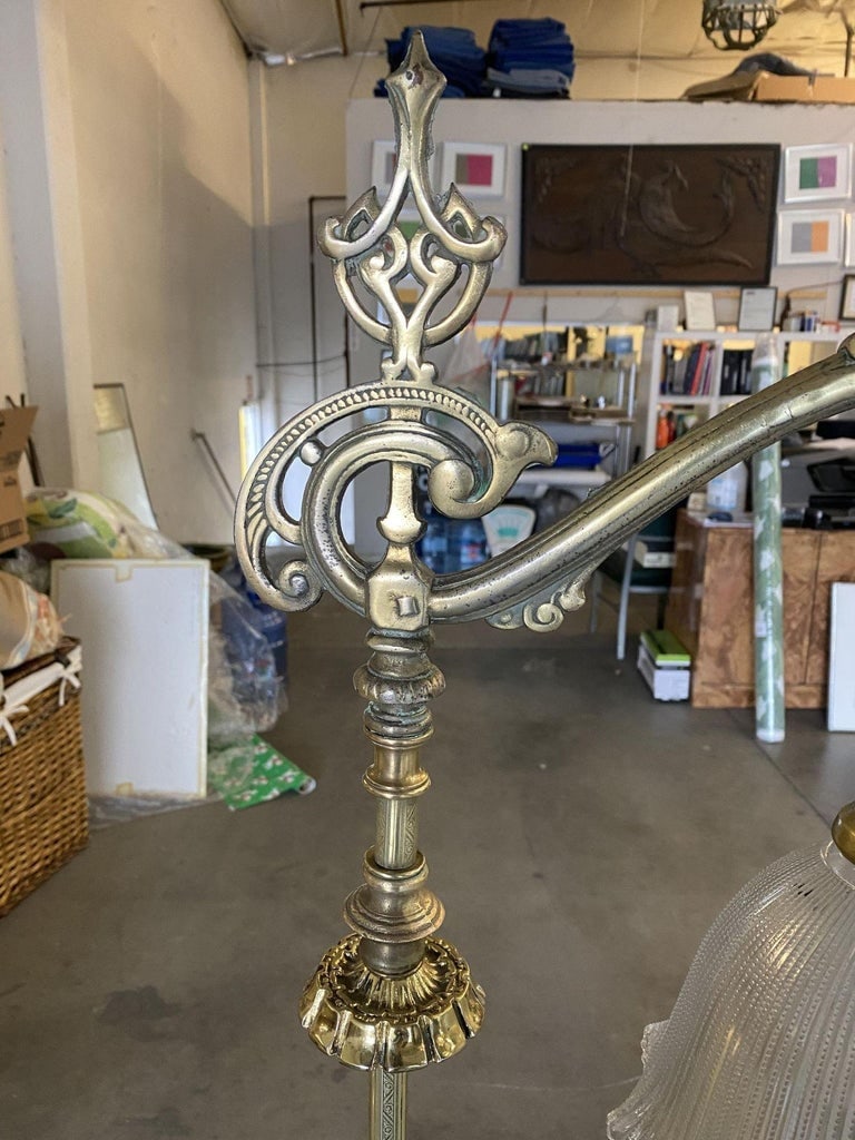Rare Brass Nude Figural Art Deco Reading Floor Lamp by Frankart - 5