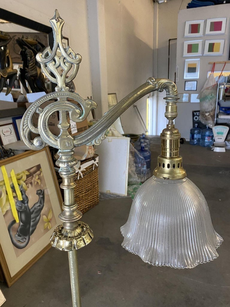 Rare Brass Nude Figural Art Deco Reading Floor Lamp by Frankart - 6