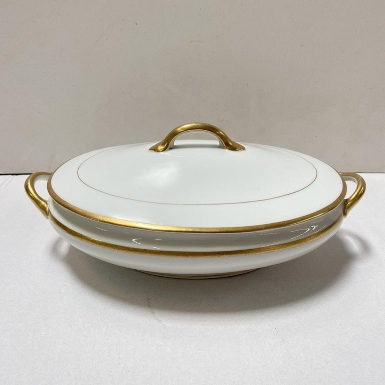 Noritake Nippon Antique Colonial Covered Vegetable Bowl with Gold Band - 3