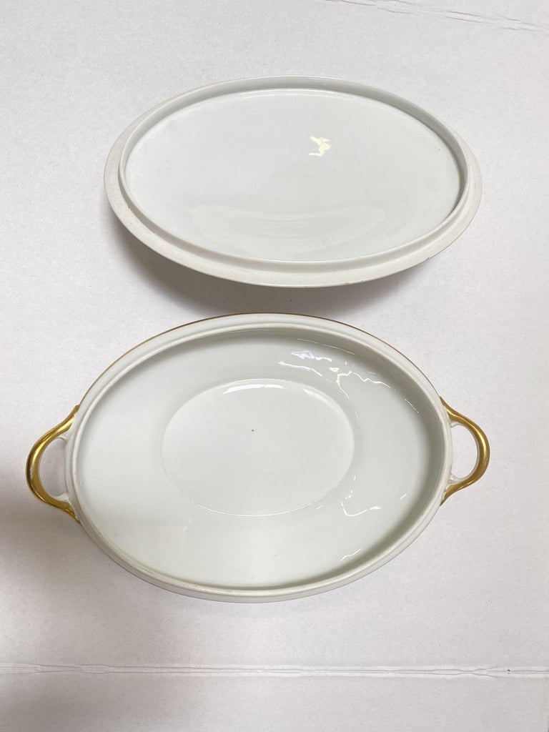 Noritake Nippon Antique Colonial Covered Vegetable Bowl with Gold Band - 7