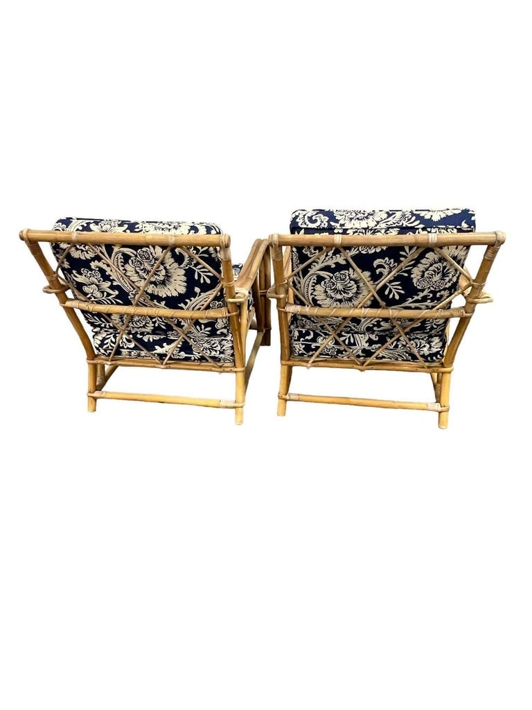 Restored Arch Arm Rattan Loung Chair & Sofa Living Room Set w/ Ottoman - 9