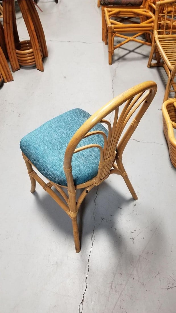 Restored Rattan Fan Back Dining Chairs, Pair - 9