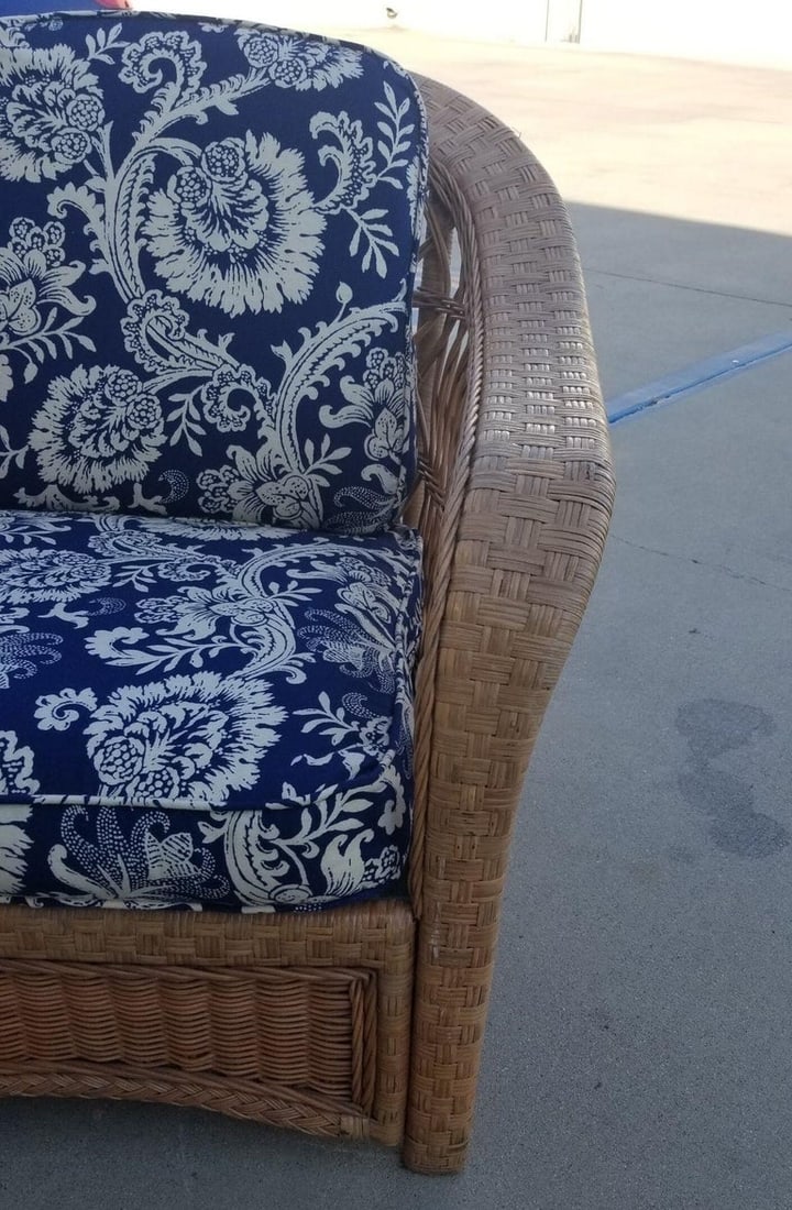 Restored Mid-century Rattan and Wicker Cobra Back Lounge Chair - 5