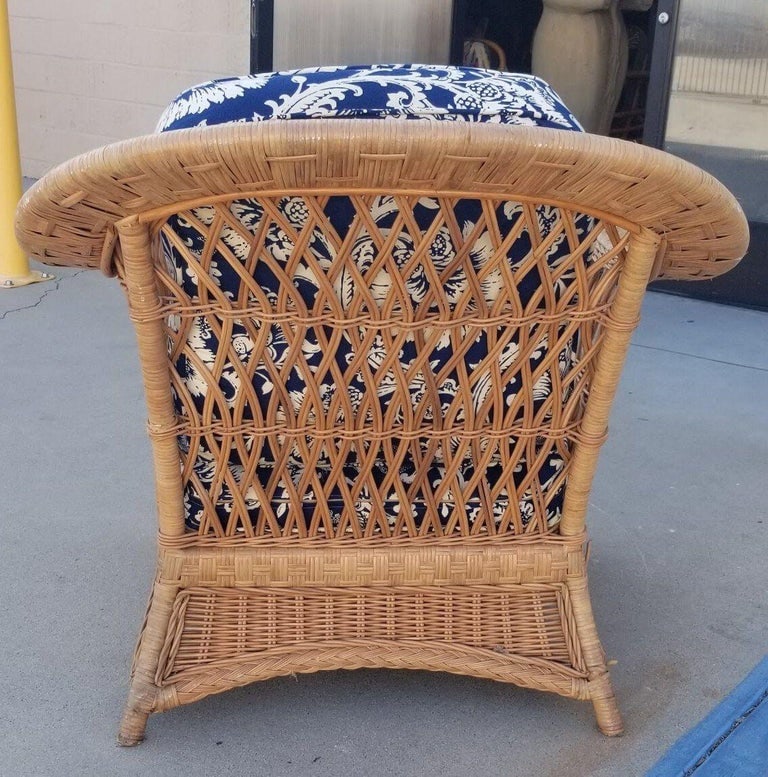 Restored Mid-century Rattan and Wicker Cobra Back Lounge Chair - 7