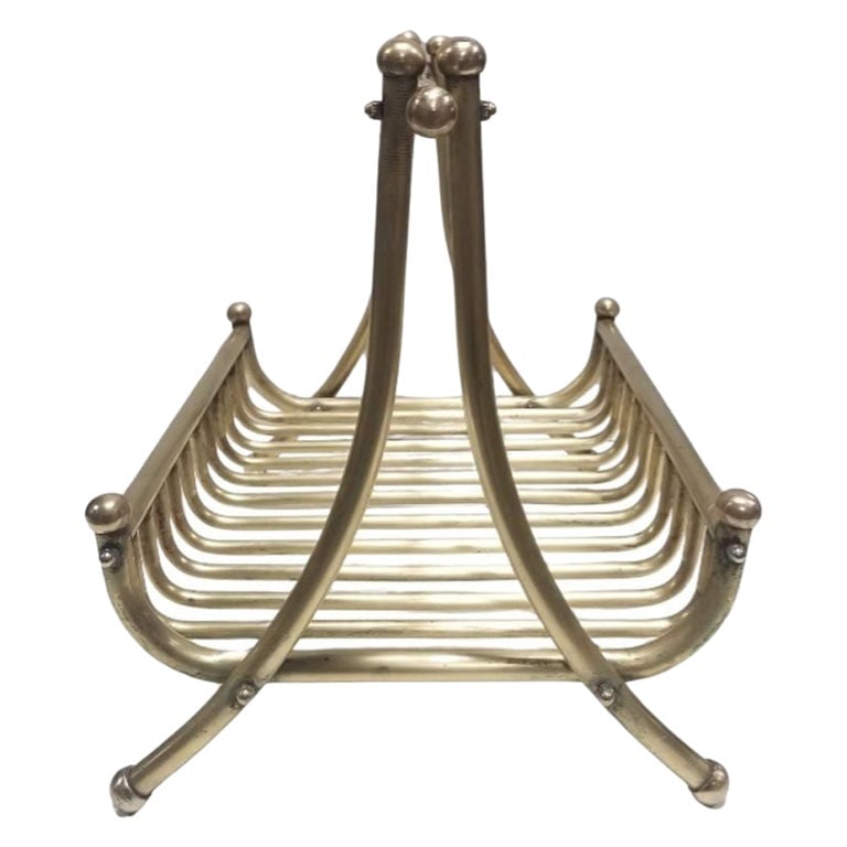 Turn of the Century Brass Newspaper Rack 1910s - 2