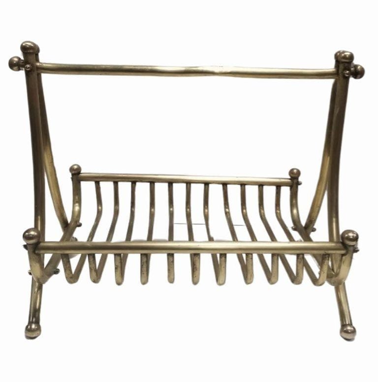 Turn of the Century Brass Newspaper Rack 1910s - 3