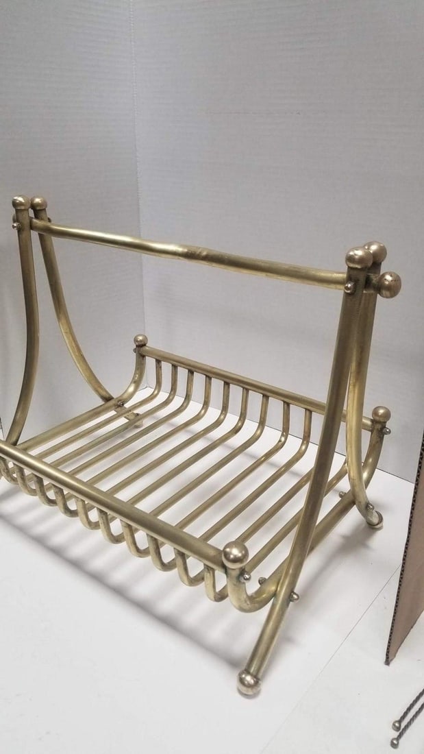 Turn of the Century Brass Newspaper Rack 1910s - 5
