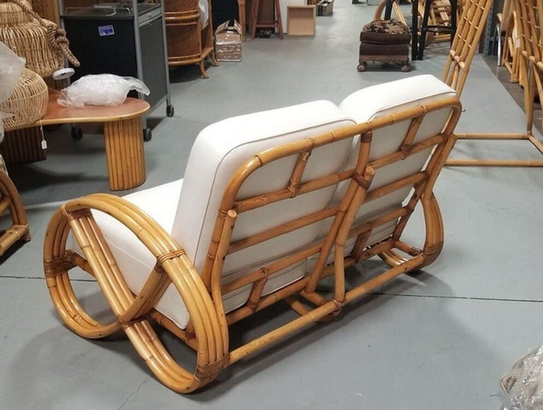 Restored Mid-Century Frankl Style Rattan Three-Strand Full Pretzel Livingroom Se - 11