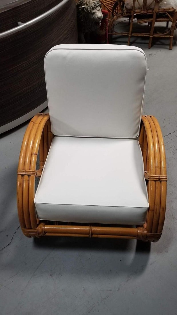 Restored Mid-Century Frankl Style Rattan Three-Strand Full Pretzel Livingroom Se - 13