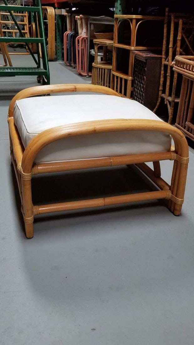 Restored Mid-Century Frankl Style Rattan Three-Strand Full Pretzel Livingroom Se - 17