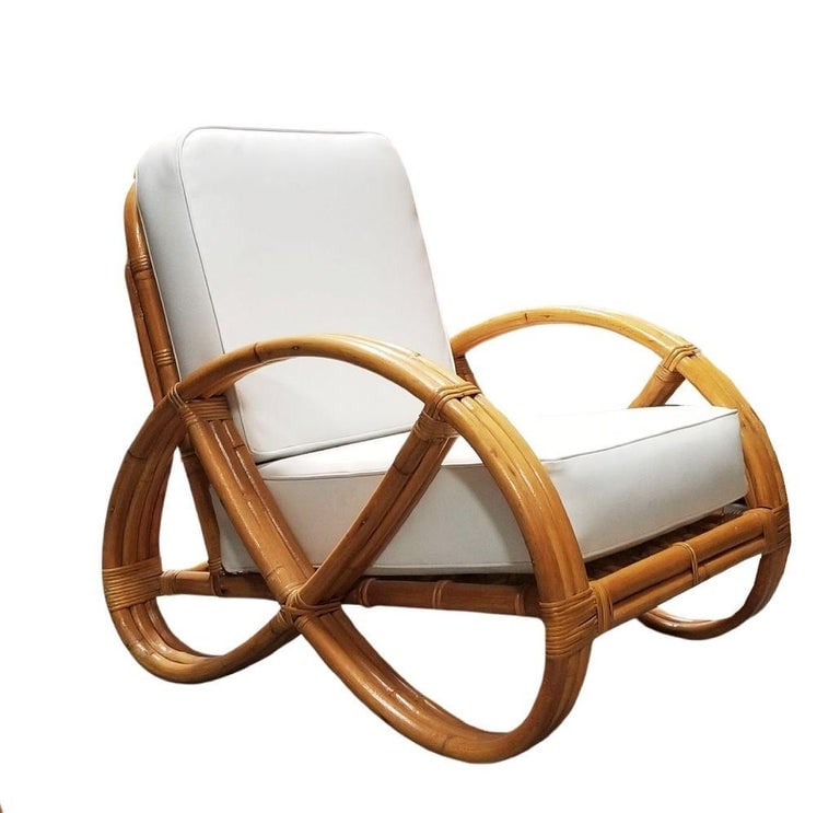 Restored Mid-Century Frankl Style Rattan Three-Strand Full Pretzel Livingroom Se - 3