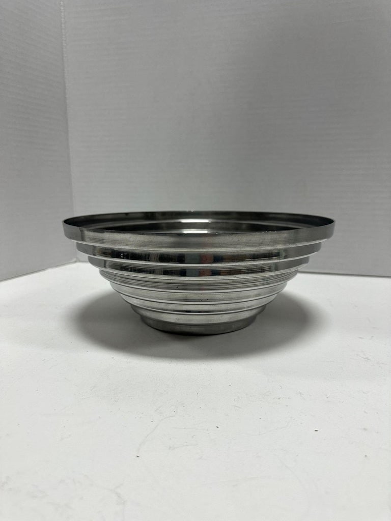1980's Vintage Post Modern Stainless Steel Devo Maya Bowl Pewtertone by Mann - 13