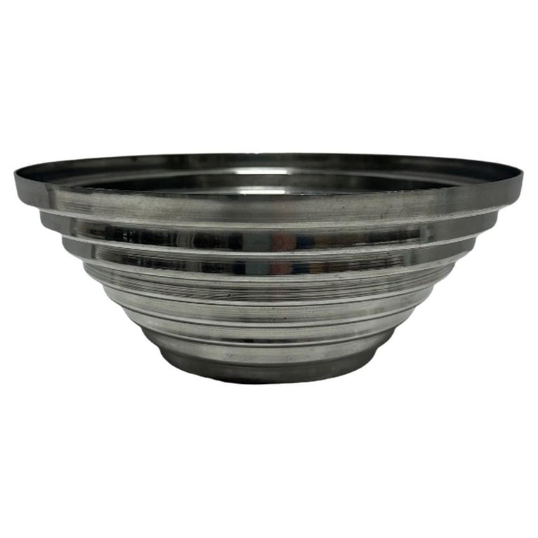 1980's Vintage Post Modern Stainless Steel Devo Maya Bowl Pewtertone by Mann - 2