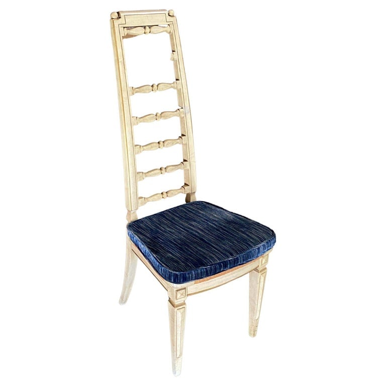 Portoro Nero Marble Dining Set with High Back Thomasville Chairs - 4