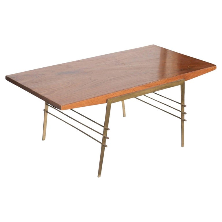 Mid Century Brass and Wood Attr. Gio Ponti Coffee Table (1 of 7)