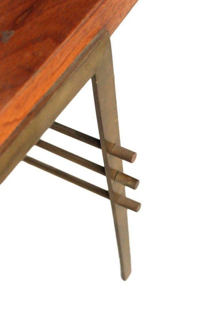 Mid Century Brass and Wood Attr. Gio Ponti Coffee Table - 6