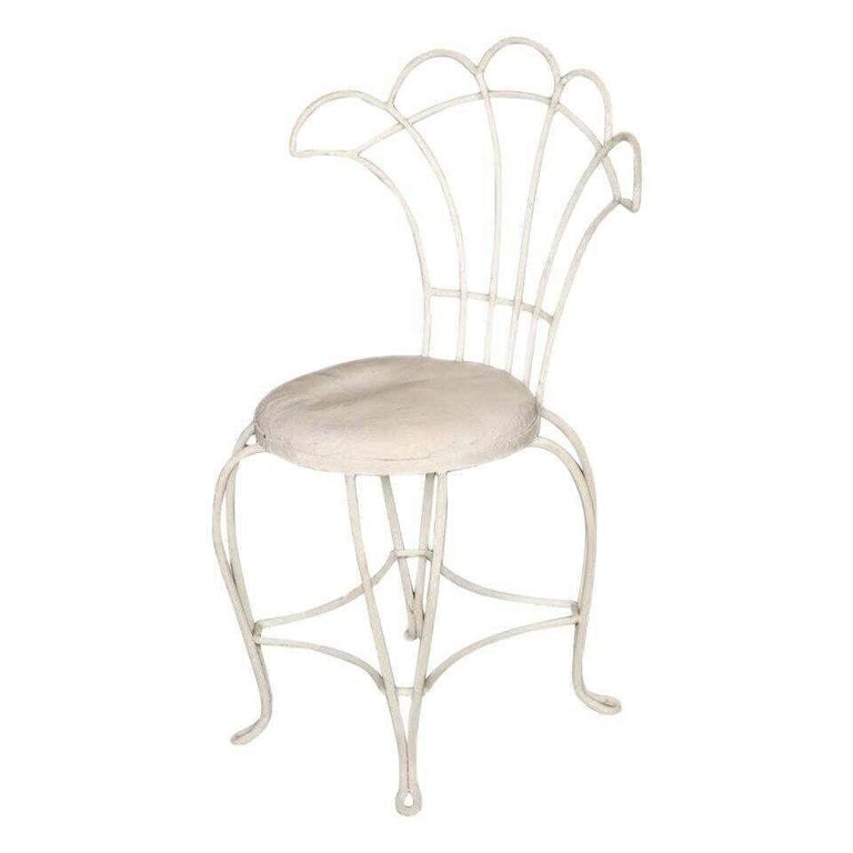Mathieu Mategot Inspired French Wrought Iron Fan Back Patio Chairs, Set of Four - 3