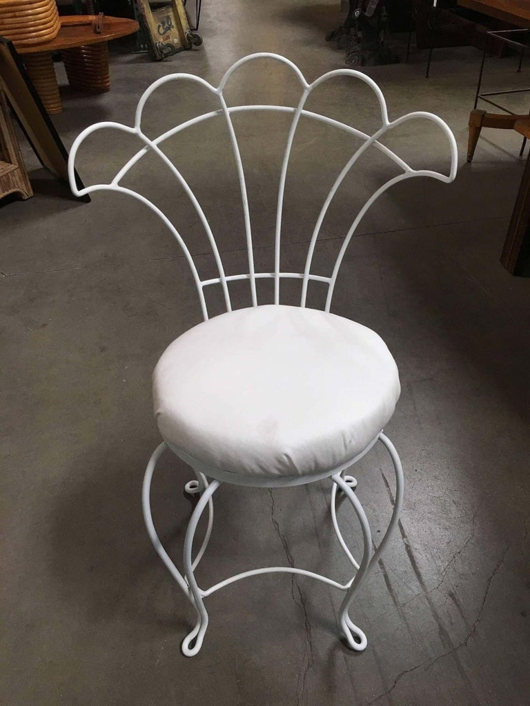 Mathieu Mategot Inspired French Wrought Iron Fan Back Patio Chairs, Set of Four - 5