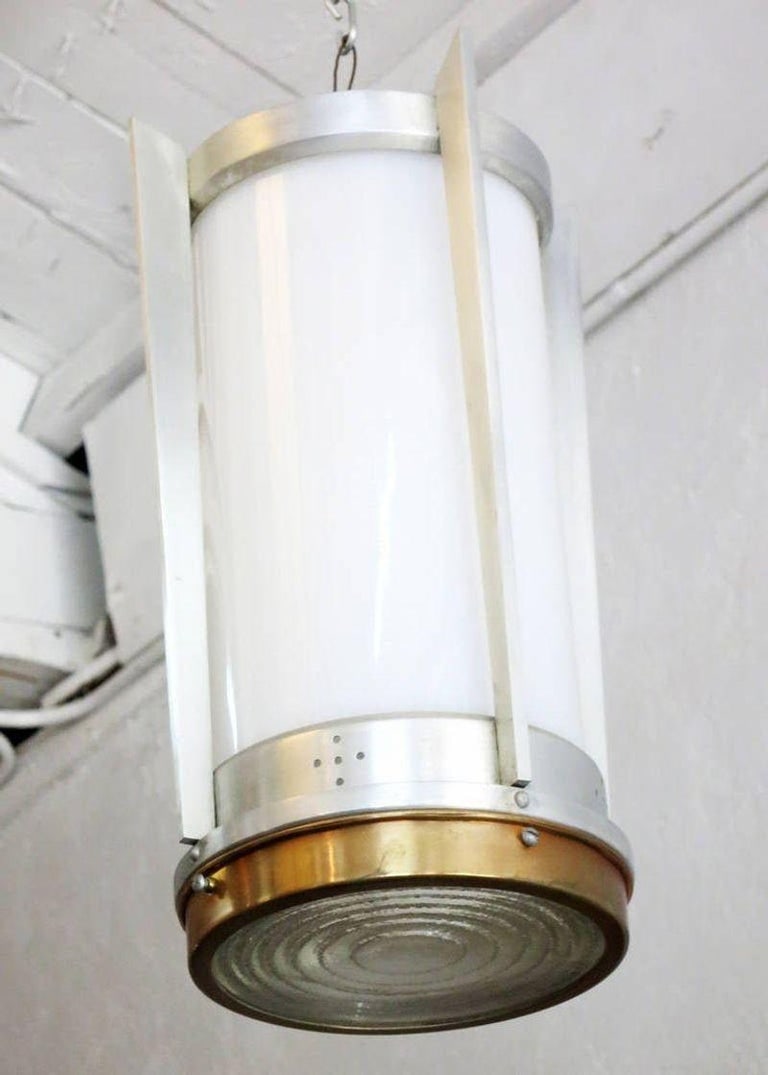 Mid-Century Aluminum Cylinder Hanging Lamp Pair, circa 1960 - 4