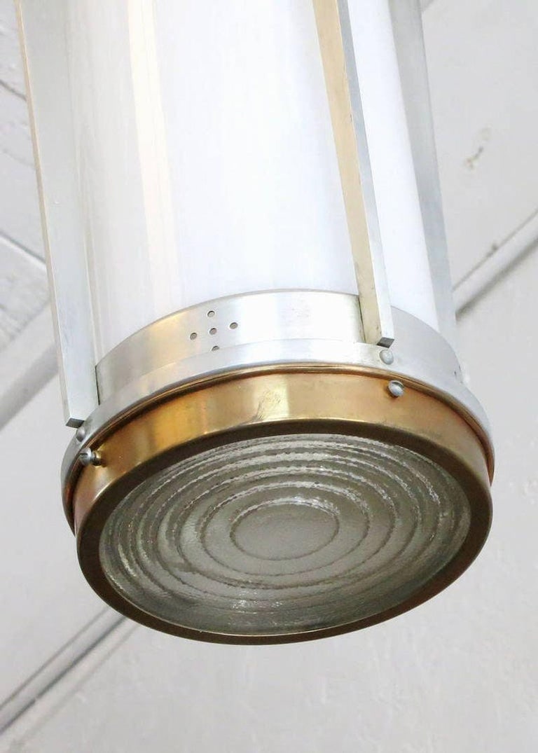 Mid-Century Aluminum Cylinder Hanging Lamp Pair, circa 1960 - 6
