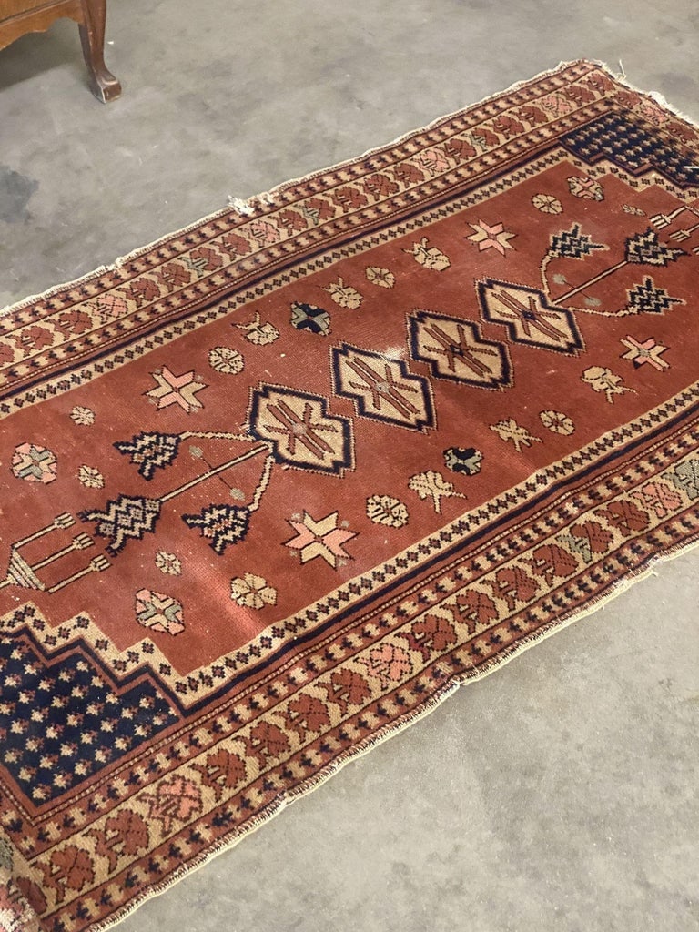 Persian Style Runner Silk 1930s Rug Runner - 8