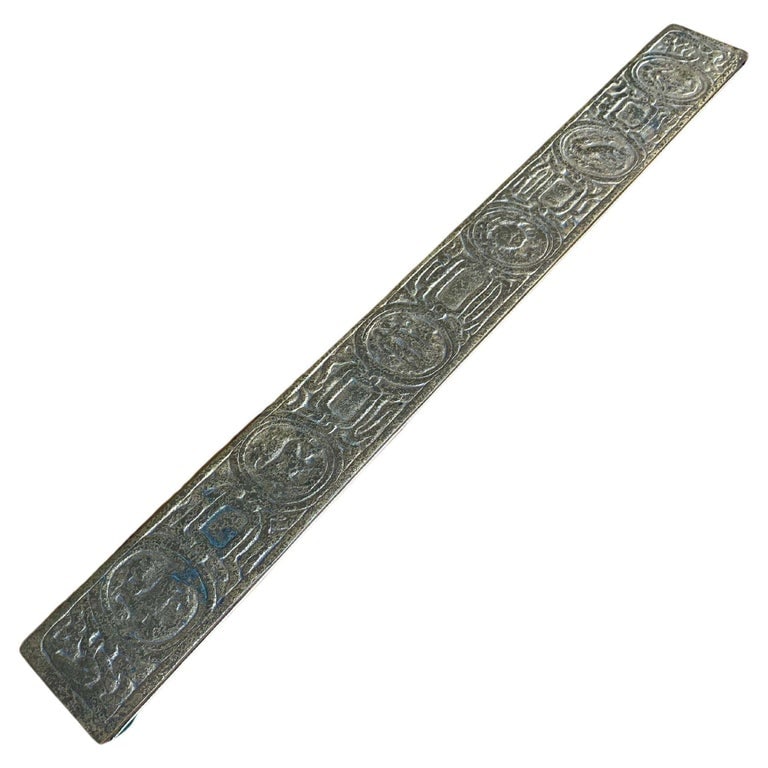 Tiffany Studios Gold Dore Bronze Acid Etched Zodiac 19" Blotter Ends, Pair #994 - 5