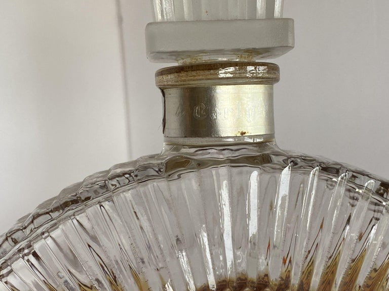 Art Deco Stepped Art Glass Perfume Bottle W/ Deer Motif - 10