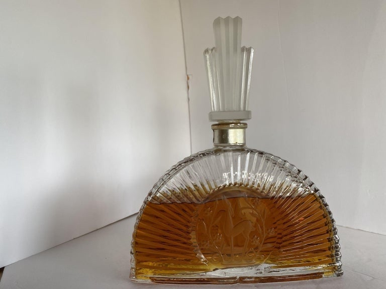 Art Deco Stepped Art Glass Perfume Bottle W/ Deer Motif - 5
