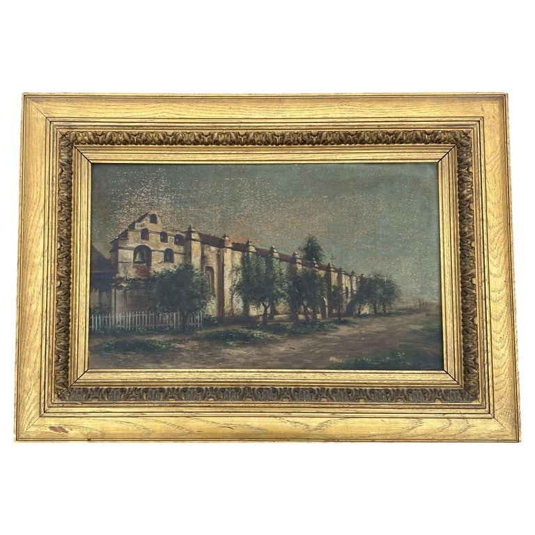 Pasadena San Gabriel Mission Victorian Oil Painting on Canvas by Ellen B. Farr (1 of 7)