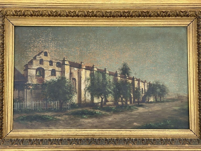 Pasadena San Gabriel Mission Victorian Oil Painting on Canvas by Ellen B. Farr - 3
