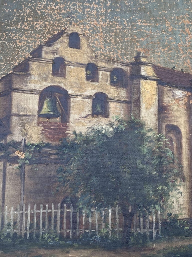 Pasadena San Gabriel Mission Victorian Oil Painting on Canvas by Ellen B. Farr - 4