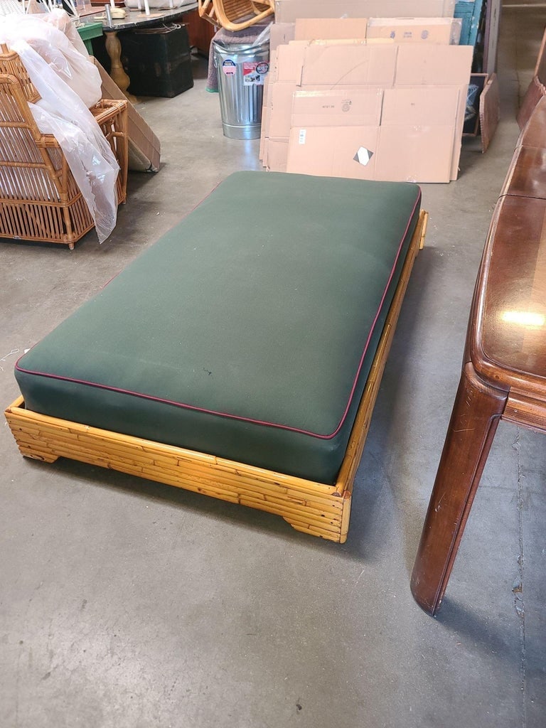Restored Mid-Century Stacked Rattan Bed Sofa Daybed - 5
