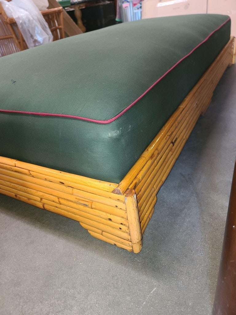 Restored Mid-Century Stacked Rattan Bed Sofa Daybed - 7
