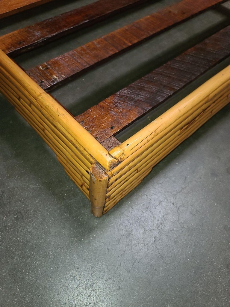 Restored Mid-Century Stacked Rattan Bed Sofa Daybed - 8
