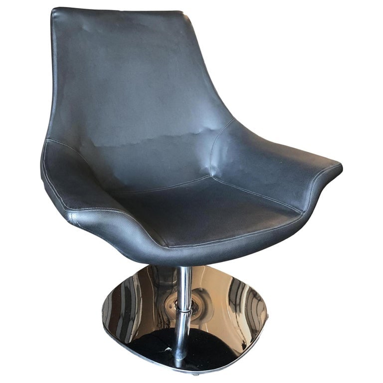 Captains Lounge Chair with Chrome Base, 1980 (1 of 6)