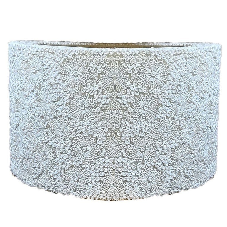 Large 48" Resin Seashell Organic Modern Boho Drum Shade Chandelier, 2 Available - 3