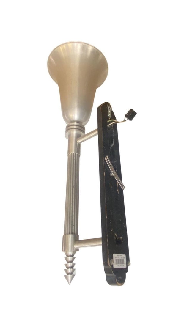 Large 30" Machine Age Spun Aluminum & Steel Torchiere Wall Sconce, 4 Available - 5