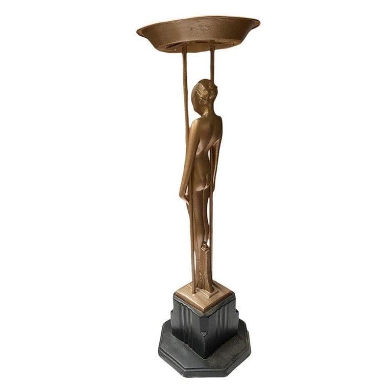 Frankart Copper-Tone Nude ‚ÄúSarcophagus Girl‚Äú Figural Cocktail - 4