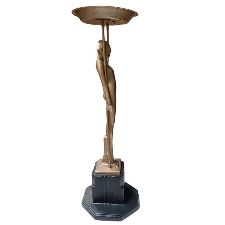 Frankart Copper-Tone Nude ‚ÄúSarcophagus Girl‚Äú Figural Cocktail - 5