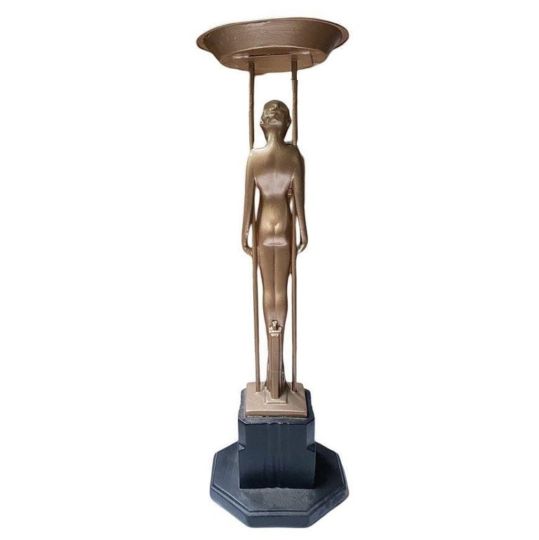Frankart Copper-Tone Nude ‚ÄúSarcophagus Girl‚Äú Figural Cocktail - 6