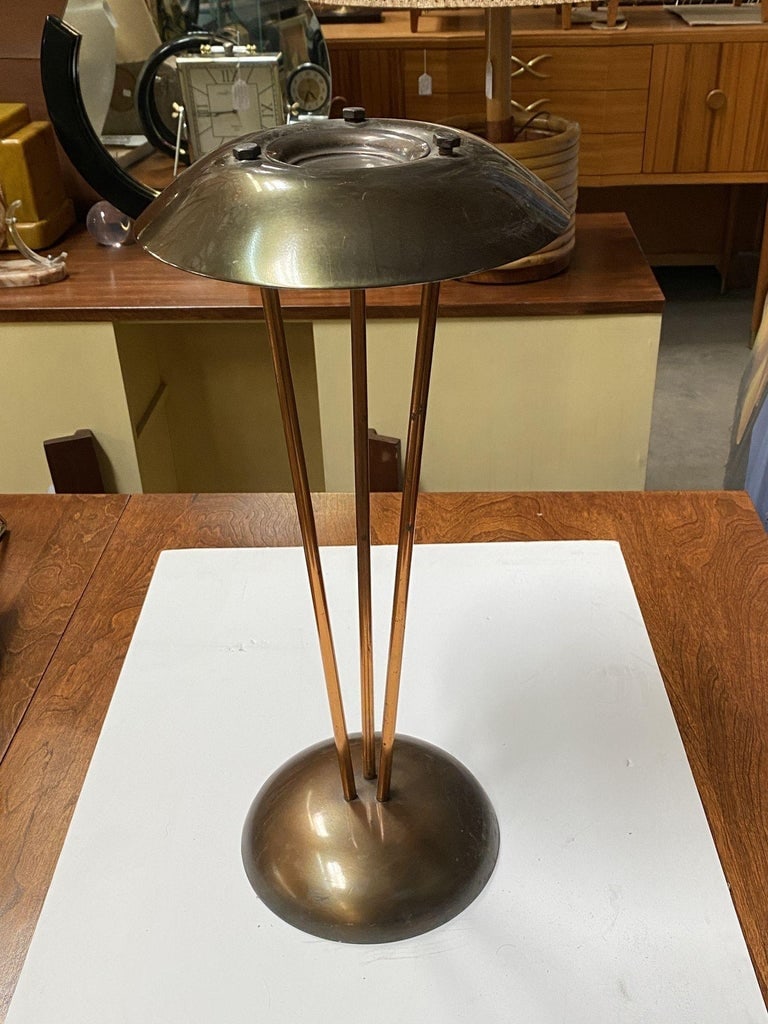 High Style Machine Age Bronze and Copper Art Deco Ashtray - 3